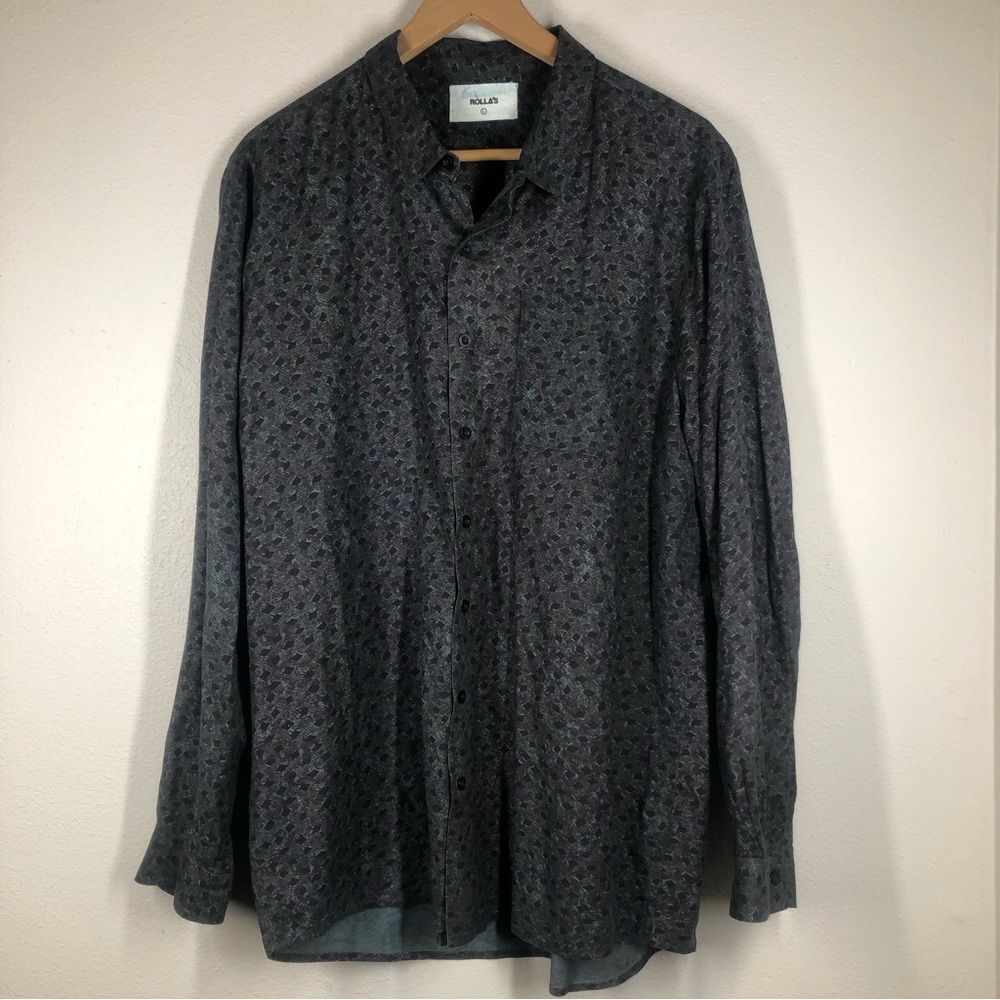 ROLLA'S Men's Button Up Long Sleeve Shirt Large